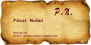 Pávai Noémi névjegykártya